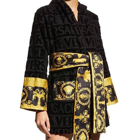 black versace robe|versace black and gold robe.